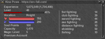 Signature for player Kina Powa